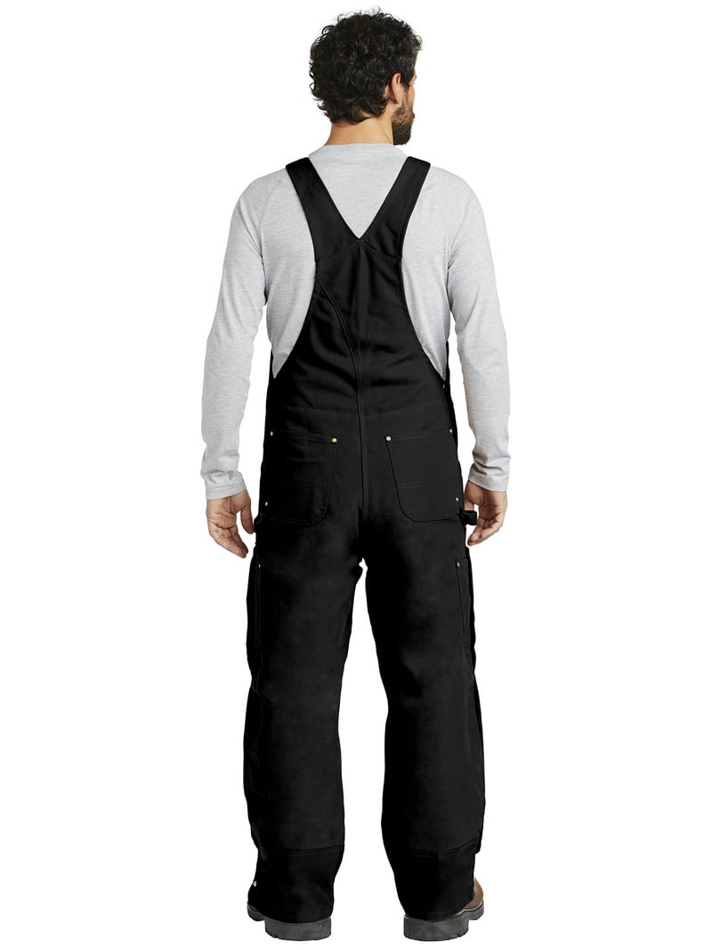 Carhartt mens Quilt Lined Zip To Thigh Bib Overalls Black 48 x 30