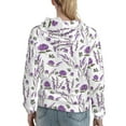 thumbnail image 7 of Picia Lavender Flowers Pattern Casual Women's Hoodie, Hooded Sweatshirt with Kangaroo Pocket, Comfortable Pullover with Eye-catching Drawstrings-Medium, 7 of 7