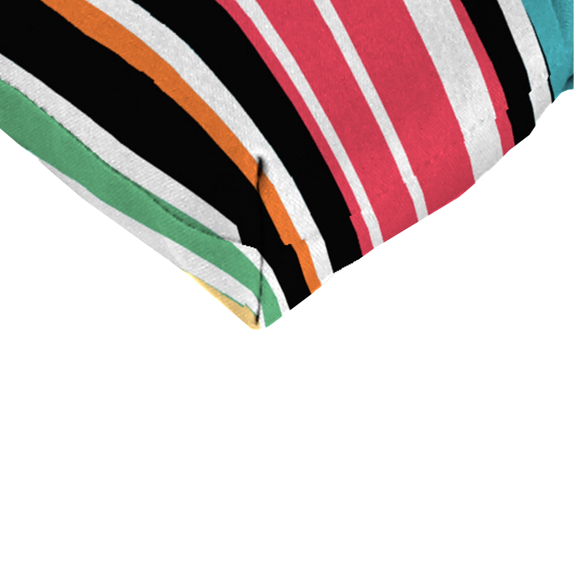 Jordan Manufacturing 18" x 17" Mercer Citrus Multicolor Stripe Rectangular Tufted Outdoor Wicker Seat Cushion with Ties (2 Pack)