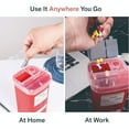 thumbnail image 6 of Alcedo Sharps Container for Home Use and Professional 1 Quart (3-Pack) | Biohazard Needle and Syringe Disposal | Small Portable Container for Travel, 6 of 10