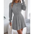 thumbnail image 6 of Cogild Cable Knitted Sweaters for Womens Dress with Long Sleeves Crew Neck Tunic Dress Sweaters Versatile Fit Classic Design for Casual Outfits, 6 of 7