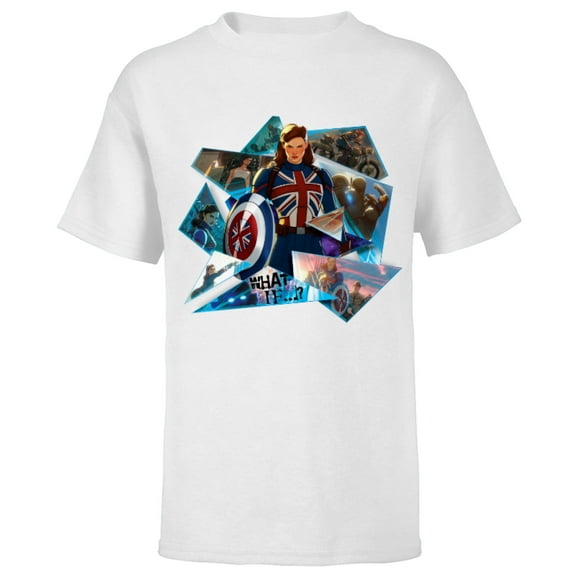 Marvel WHAT IF…? Captain Carter Collage - Short Sleeve T-Shirt for Kids – Customized-White