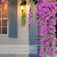thumbnail image 4 of Spencer 2Pcs Artificial Hanging Flowers 2.6Ft Fake White Violet Plants Vine for Indoor and Outdoor Decoration, 4 of 9