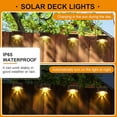 thumbnail image 4 of BlinkL 12 Pcs Solar Deck Lights Outdoor, Waterproof LED Solar Step Fence Lights for Stairs, Step, Railing, Patio, Driveway, Garden, Pathway and Yard(Brown Shell Warm White Light), 4 of 6