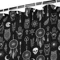 thumbnail image 3 of Black White Gothic Dreamcatcher Owl Skull Pattern Shower Curtain 72"x72" ,Bathroom Decorative Shower Curtains Set with 12 Hooks,Modern Waterproof Washable Shower Curtain, 3 of 6
