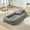 Chenille | Gray, variant on 64.9" Upholstered Human Dog Bed for Adult & Pets, Large Bean Bag Bed with 5 Adjustable Position, 2 Soft Pillows, Chenille Tatami Bean Bag Lounge Chaise with Memory Foam for Bedroom Living Room Office