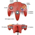 thumbnail image 2 of LUXMO Classic Retro N64 Bit USB Wired Controller for Windows PC MAC Linux Raspberry Pi 3 (Red), 2 of 5