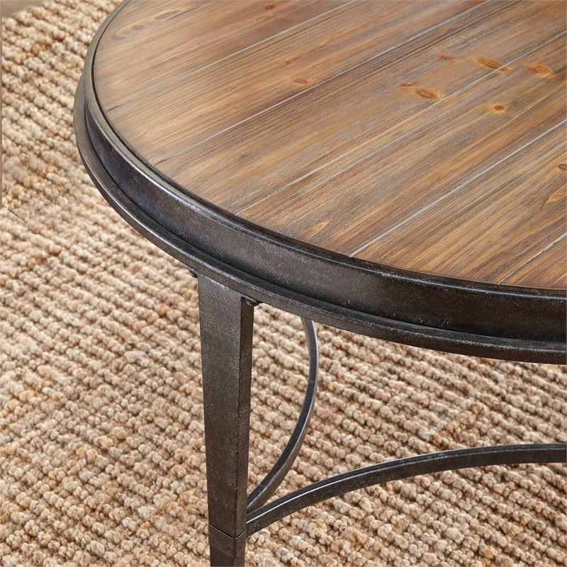 Steve Silver Gianna Round Coffee Table in Antique Tobacco 