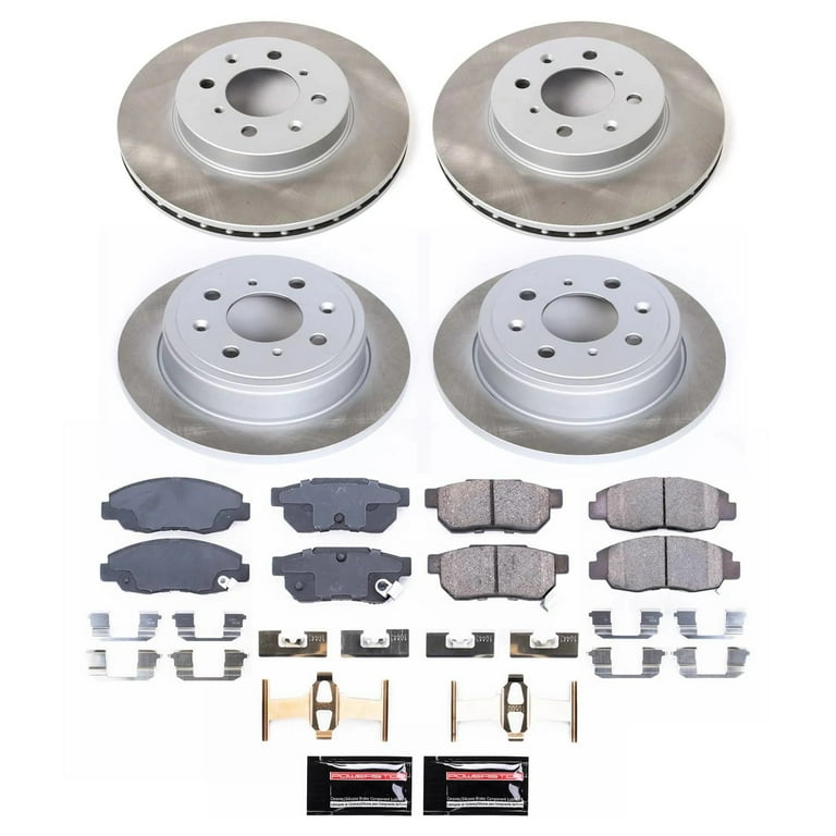 PowerStop Front and Rear Semi-Coated Rotor and Low-Dust Ceramic Brake Pad Kit SC691