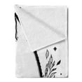 thumbnail image 2 of Kitty Soft Flannel Fleece Throw Blanket, Monochrome Hand Drawn Side Profile of a Bohemian Cat with Symbolic Motifs, Cozy Plush for Indoor and Outdoor Use, 50" x 70", Charcoal Grey White, by Ambesonne, 2 of 5