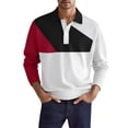 thumbnail image 1 of Camisas Para Hombre Manga Larga Camisa superior de manga larga con botones de terciopelo de color sólido simple informal a la moda para hombre (Red, XL), 1 of 3