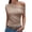 Khaki, variant on Sleeveless Summer Solid Color Cowl Neckline Women Tank Tops