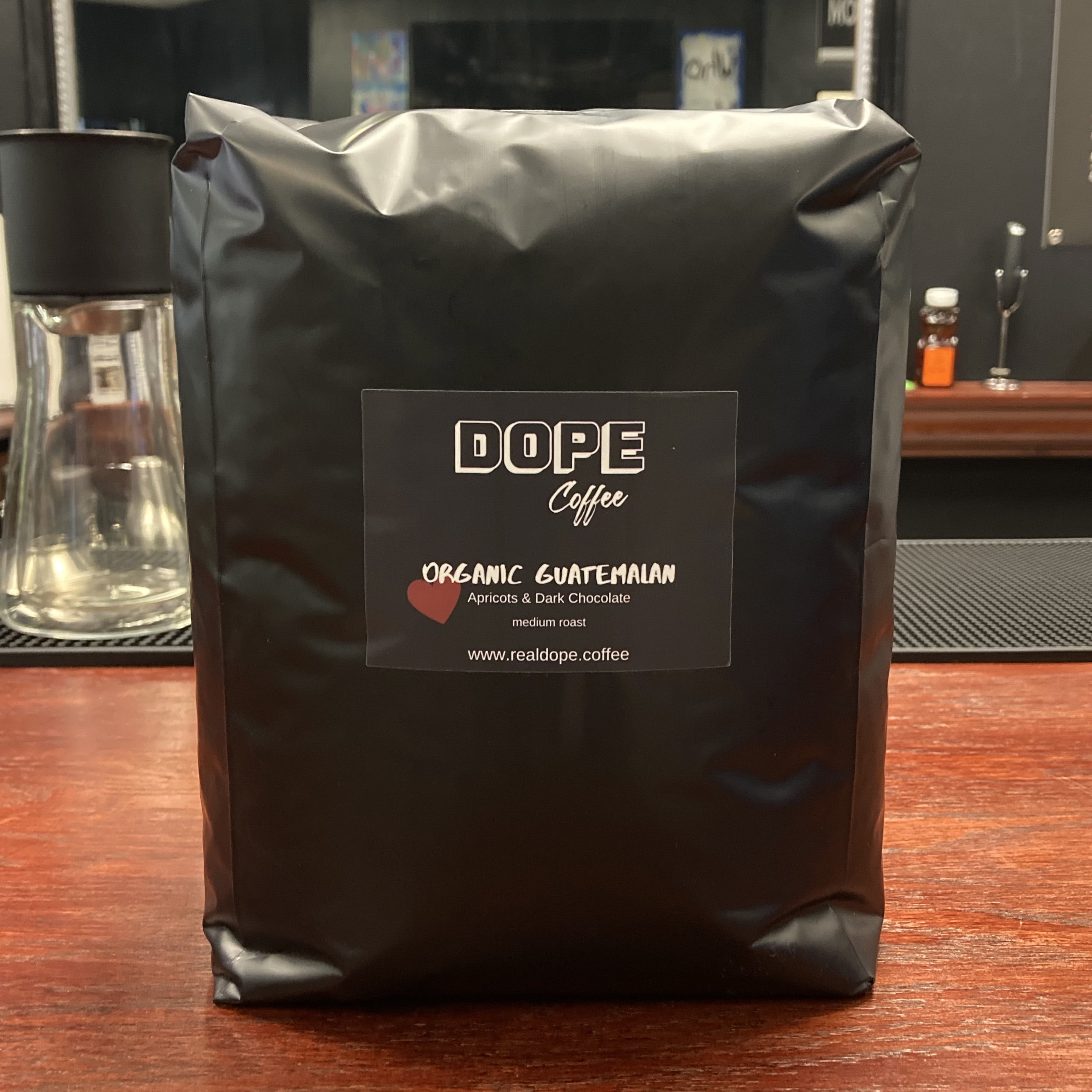 Dope Coffee 5lbs Whole Bean Organic Guatemalan Medium Roast, 100% Organic Fair Trade, 100% Arabica