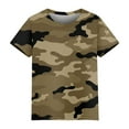 thumbnail image 5 of Qcmgmg Summer Tops Short Sleeve Crew Neck Camo Shirts Casual 2024 T Shirts Tunic Tops Tees Camel XL, 5 of 5