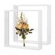 thumbnail image 1 of Paquete de 2 Marcos de Flores Secas, Marco Flotante de Fotos de Madera Acrílica Doble de 10 x 10 Pulgadas [Blanco], 1 of 7