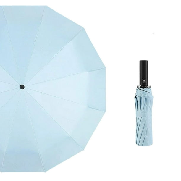 Paraguas plegable totalmente automático para todo tipo de clima, ligero, con protección solar y sombrilla, para mujer, UPF50+, portátil, resistente al viento, mini, plegable en cinco partes.