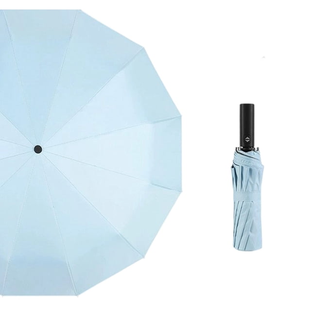 Paraguas plegable totalmente automático para todo tipo de clima, ligero, con protección solar y sombrilla, para mujer, UPF50+, portátil, resistente al viento, mini, plegable en cinco partes.