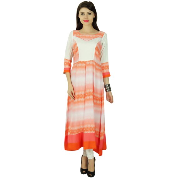 Bollywood Abstract Kurta Women Ethnic Rayon Kurti Casual Top Tunic Dress