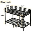thumbnail image 3 of Generic Twin XL over Twin XL Metal Bunk Bed for Teens & Adults - Space-Saving Design, Noise Reduced, No Box Spring Needed, Heavy-Duty Steel Frame, Black Finish, 3 of 9