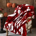 Red And White Blanket Autumn Plush Blanket Style Suitable For Bed Sofa