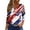 A012-Royal Blue, variant on ZLOVHE 3/4 Length Sleeve Women's Tops Casual 4th Of July Outfits for Women Button Cute Graphic Printed V Neck Blouses Fashion Patriotic Tunic Blouses Tees