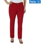 Angle View: Women's Slender Stretch Slimming Skinny Jeans With Glitz Back Pocket Available in Regular and Petite