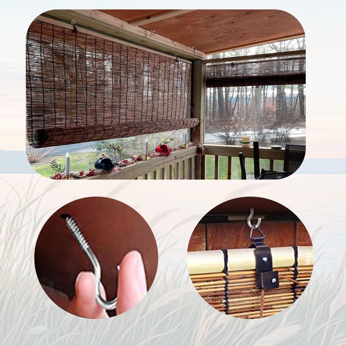 Stores Enroulables En Bambou Naturel Imperméable – Protection Intimité Et Soleil Pour Pergola, Balcon, Terrasse Et Porche