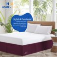 thumbnail image 3 of HNB Store Pleated Bed Skirt Easy Fit 18" inch Drop | Microfiber Made | Decorative Queen Size Bedskirt | Wine, 3 of 8