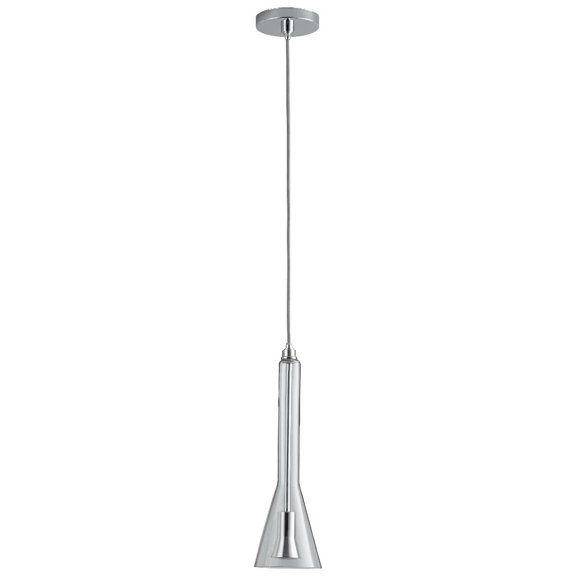 16.25 Inch 5.1W 120V 1 Led Pendant-Polished Chrome Finish-Clear Glass Color-3000 Color Temperature Oxygen Lighting 3-652-14