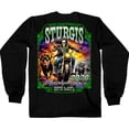 thumbnail image 2 of 2026 Men's Sturgis Motorcycle Rally Skull Chaser #1 Black Long Sleeve Shirt - SPB2134 Medium, 2 of 5