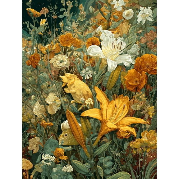 Golden Yellow Daylily Canvas Print Household Wall Art Decor