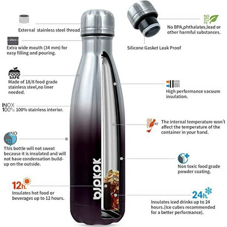 DEARART 17oz White Insulated Water Bottle No Straw, Stainless Steel Keep  Hot Coffee Hot/Cold Over 12…See more DEARART 17oz White Insulated Water