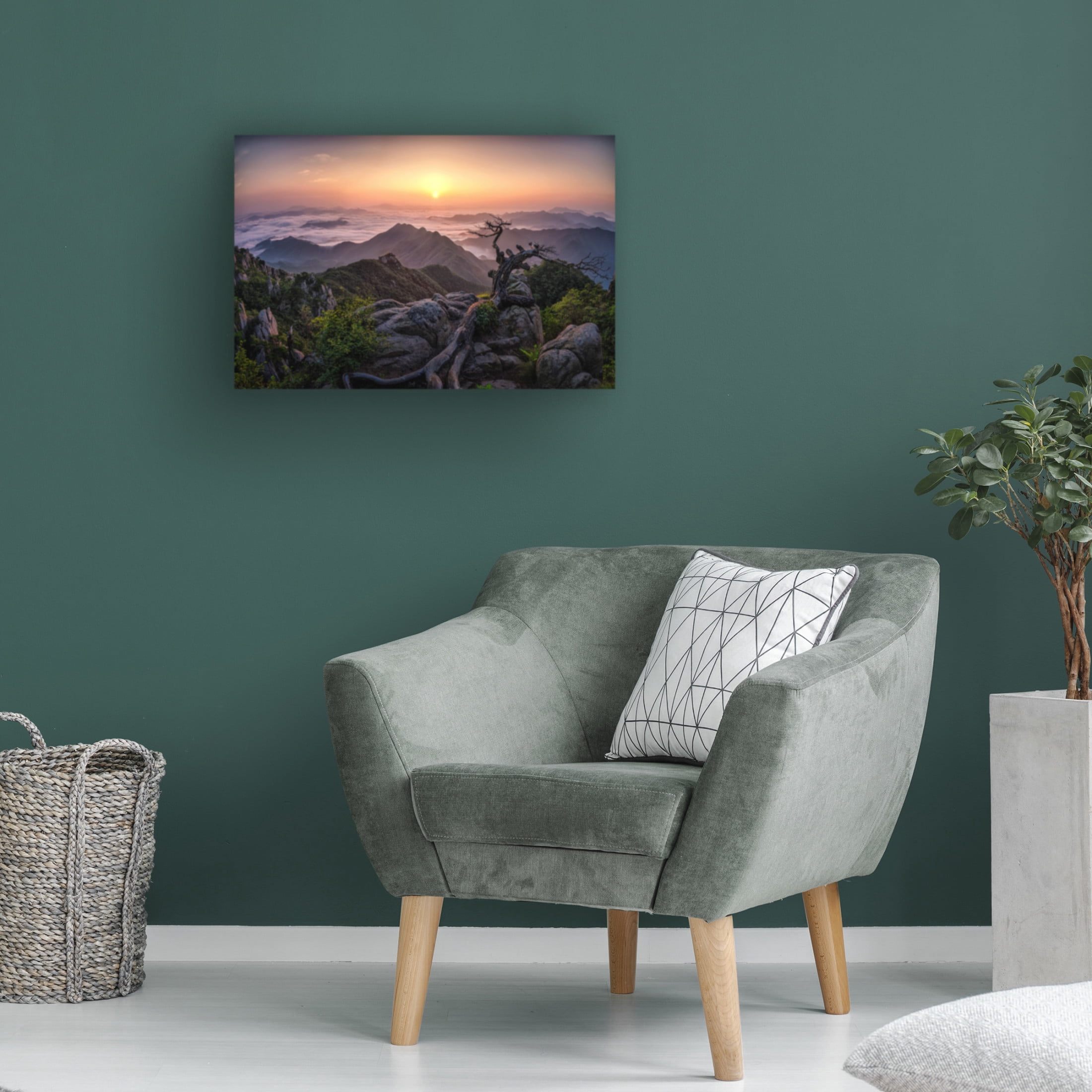 Canvas Wall Art - Tiger Seo 'Sunrise On Top' Wall Art for Living Room, Bedroom, or Office Décor by Trademark Fine Art - 19 x 12 Inches