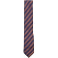 thumbnail image 1 of Altea Milano Men's Orange / Navy Silk and Linen Diagonal Stripe Necktie - One Size, 1 of 1