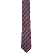 Altea Milano Men's Navy / Gold Silk and Linen Diagonal Stripe Necktie - XL