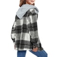 thumbnail image 2 of Auburet Girls Cute Flannel Plaid Button Down Top with Pockets Long Sleeve Hooded Jacket, 2 of 4