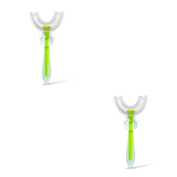 Matsuzay Cepillo de de silicona en forma de U para niños, mango de 360 grados para niños pequeños, suministros de limpieza de mano para Type3 NO3 Matsuzay CBP092519