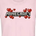 thumbnail image 2 of Junior's Minecraft Valentine's Day Hearts Logo Graphic Tee Light Pink Large, 2 of 3