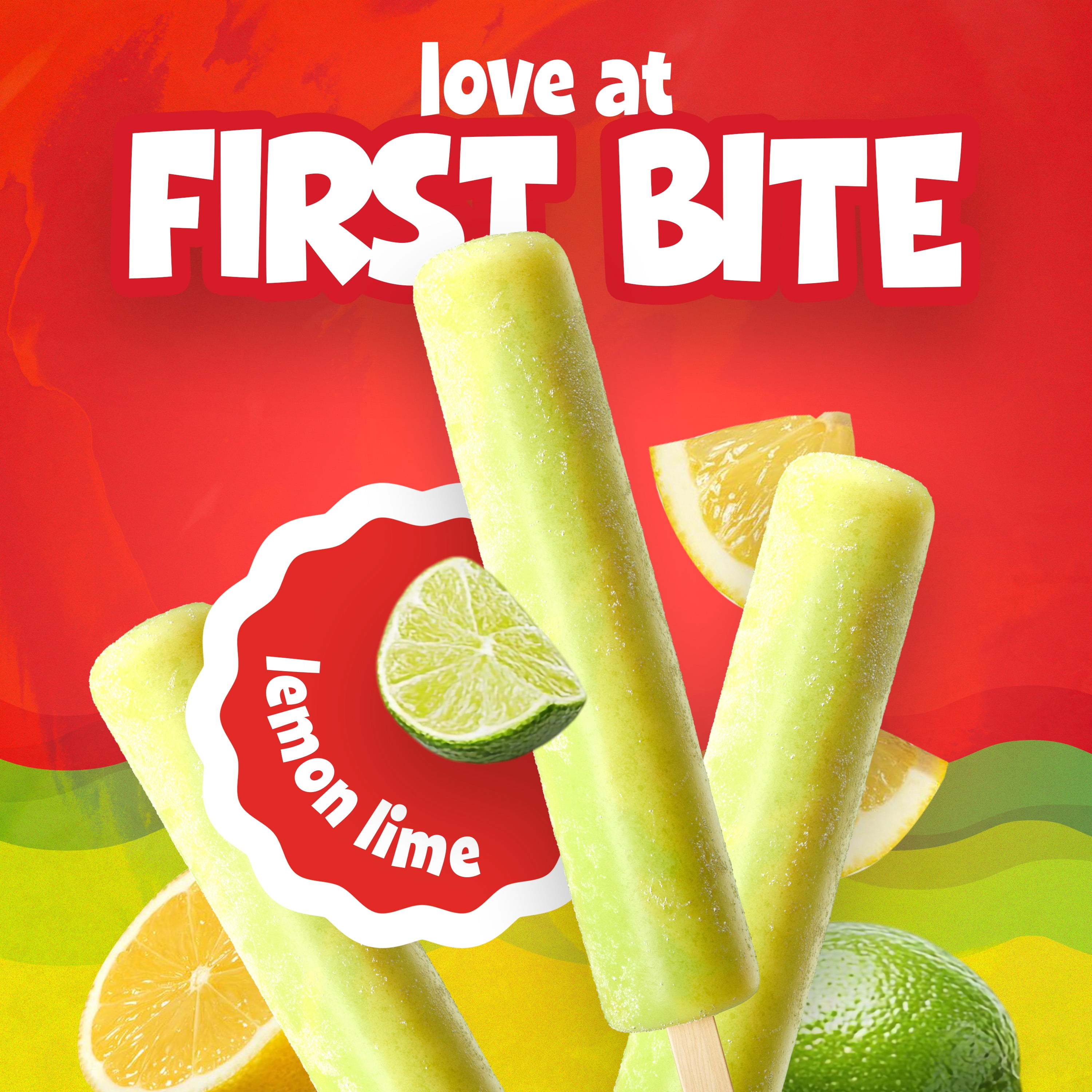 Budget Saver Monster Pops, Lemon Lime, 12 Count, Frozen Popsicles with Natural Colors