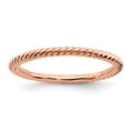 thumbnail image 1 of 925 Sterling Silver Rose Gold Twisted Stackable Ring Fancy/, 1 of 8