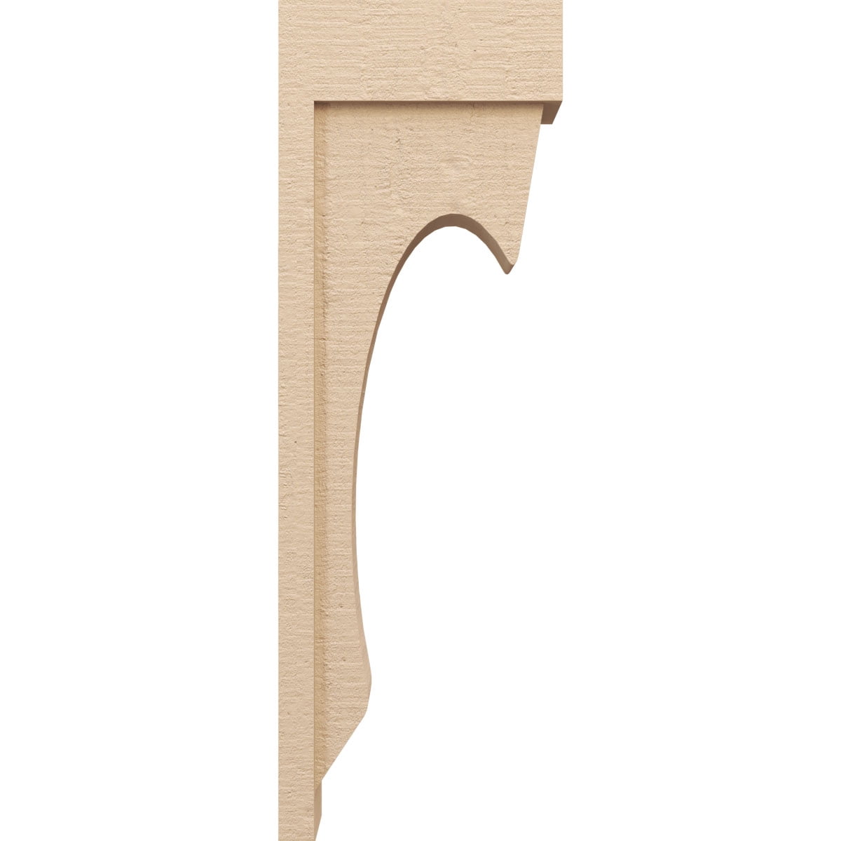 6"W x 12"D x 36"H Thin Emerson Rough Cedar Woodgrain TimberThane Corbel, Primed Tan