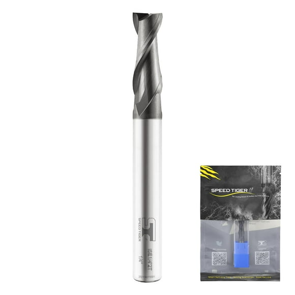 SPEED TIGER Moulin à Bout Carré en Micrograins Carbure - 2 Flûtes - ISE5/8 2T (1 Pce, 5/8 Pouces) - pour Aciers Alliés, Acier Trempé, Métal & Plus – Ensembles de Broyettes pour DIYers & Professionnels
