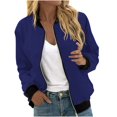 thumbnail image 1 of JUNWELL Sweat-Shirts pour Femmes Zippés devant Manteau à Fermeture Éclair de Poche Imprimé de Mode Décontractée pour Femmes, 1 of 5