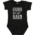 thumbnail image 3 of Inktastic Raised in a Barn in White Boys or Girls Baby Bodysuit, 3 of 5