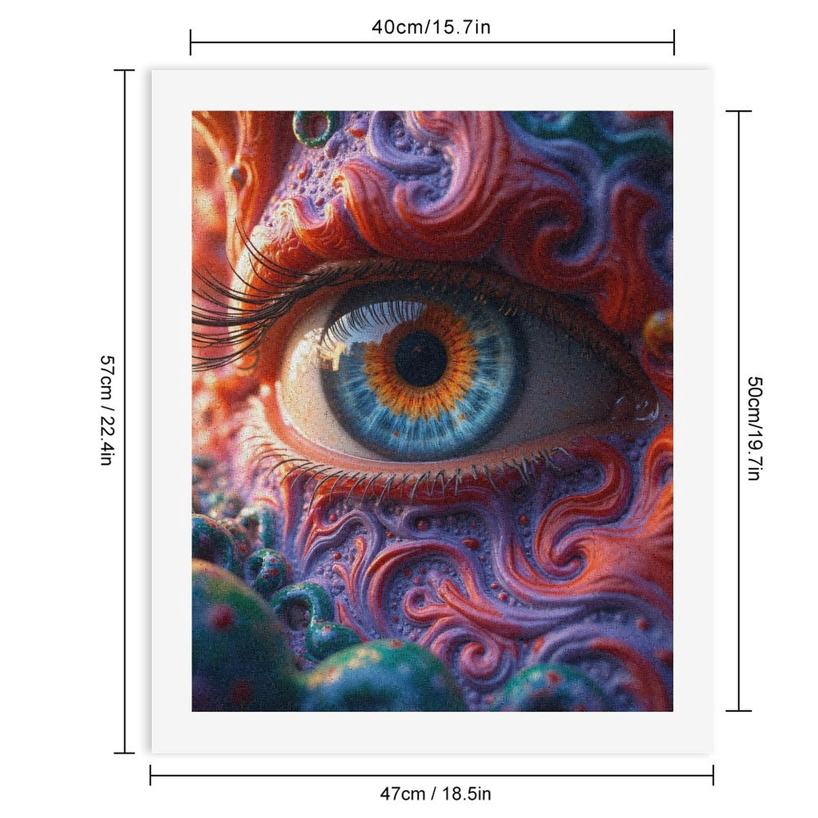Paint By Numbers Kit for Adults Beginner - DIY Visionary Art Spiral Eye Canvas Painting Kits for Adults, Frameless Paint By Number for Adults for Home Wall Decor 16x20 Inch