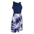 thumbnail image 1 of Milaget Robe Formelle Décontractée Sans Manches pour Femme, Col Licou, Plage, à Fleurs, Bleu Blanc, TG, 1 of 9