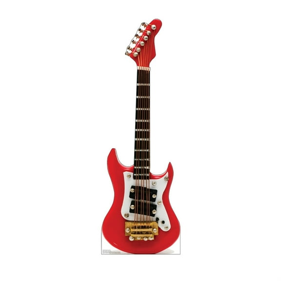 Cardboard People Red Electric Guitar Life Size Cardboard Cutout Standup