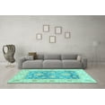 thumbnail image 3 of Ahgly Company Indoor Round Oriental Light Blue Traditional Area Rugs, 7' Round, 3 of 4