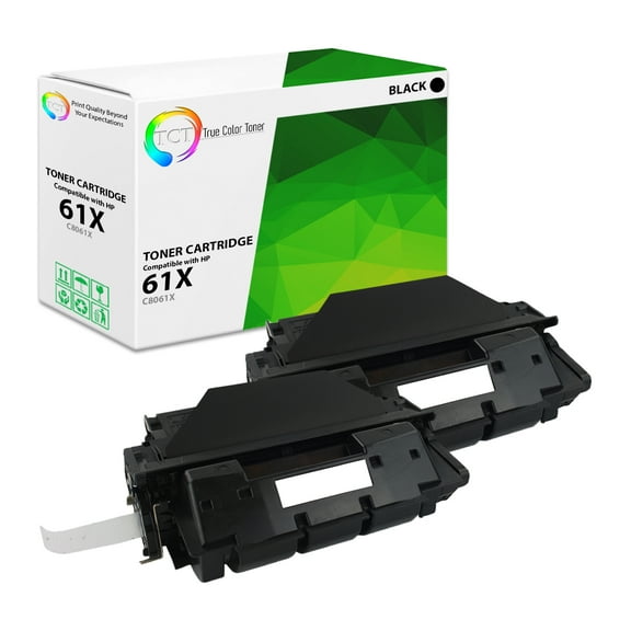 TCT 61X Toner Cartridge 2 Pack - Compatible With HP 61X C8061X Black High Yield