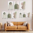 thumbnail image 6 of Sage Green Wall Posters & Prints, Sage Green Wall Decor Green Boho Wall Art Set of 3, Boho Minimalist Framed Wall Art Geometric Line Leaf Sun Moon Pink Green Canvas Artwork Paintings 12"X16", 6 of 6
